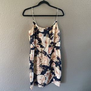 J CREW  Slip Dress  Black Silk Mini Watercolor Floral Print  Sheath size 6 NWT